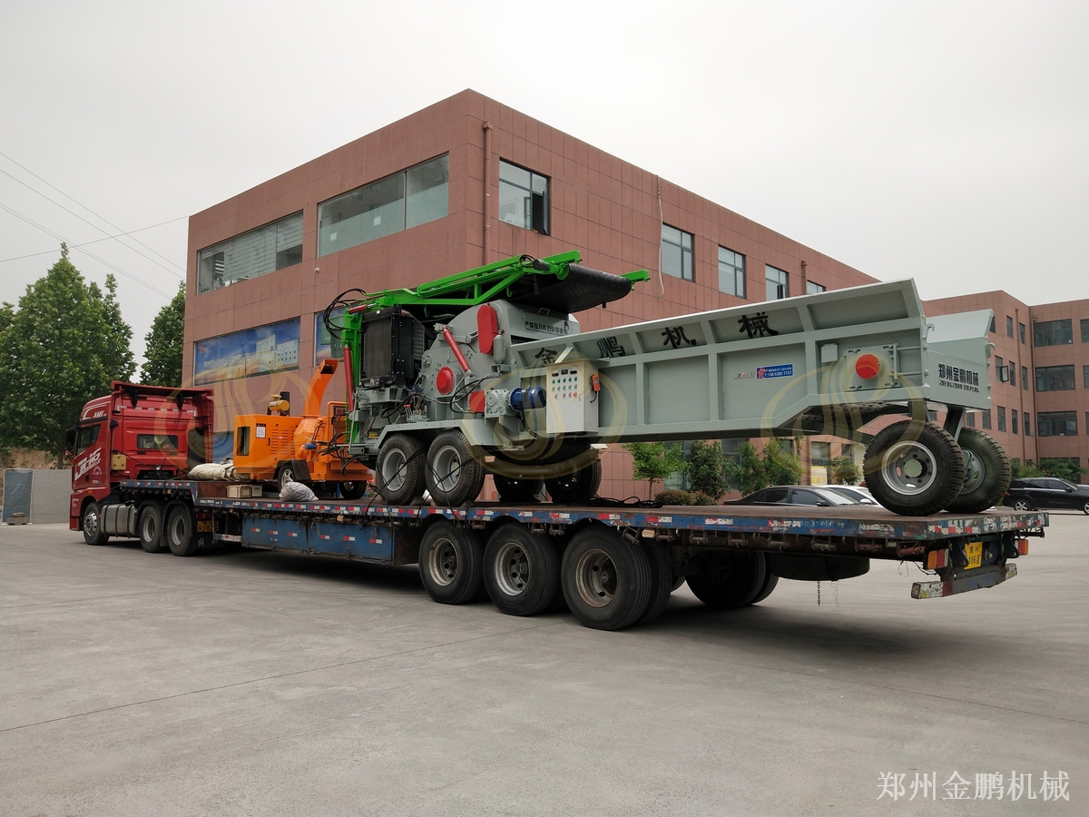 郑州金鹏大型树木破碎机处理树枝木料的破碎减容